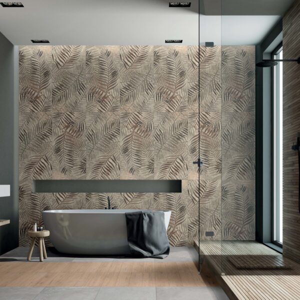 PIASTRELLE-RIVESTIMENTO-GRES-BAGNO-PORCELLANATO-SFONDI-BRONZE-FERN